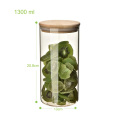 glass spice container wholesale glass food jar with bamboo lid GSJ-50S